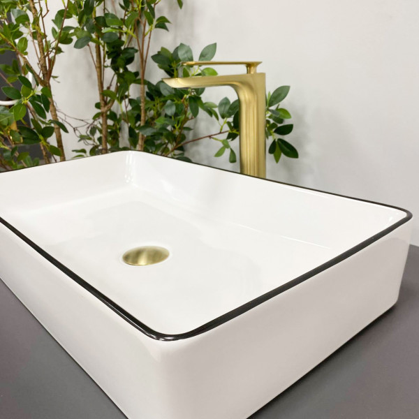 Умывальник (раковина) VBI TRIEST WHITE BLACK EDGE накладной