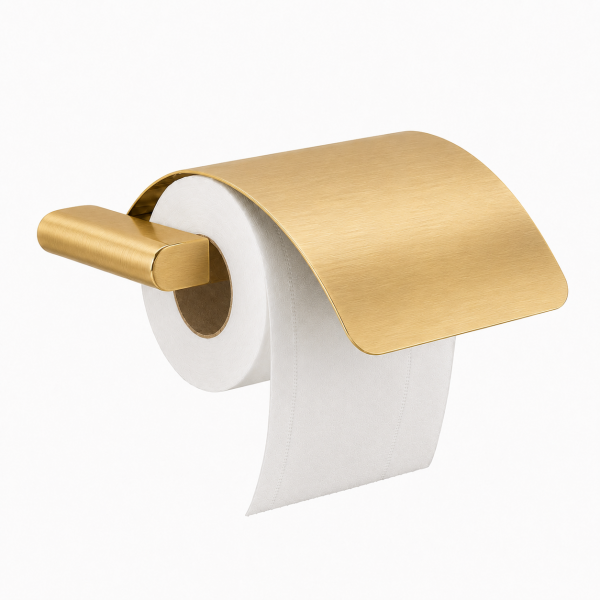 Держатель для туалетной бумаги с крышкой VBI TERRA BRUSHED GOLD