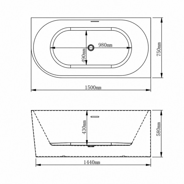 Ванна VBI NORDEND LEFT 150 x 75 угловая
