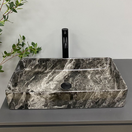 Умывальник (раковина) VBI TRIEST ANTHRACITE MARBLE накладной