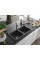 Гранітна кухонна мийка MEXEN HEKTOR BLACK GRANITE + сифон CHROME