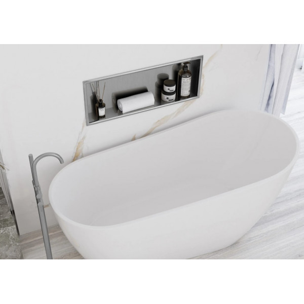 Встраиваемая полка REA 30X60 NICKEL BRUSHED с ободком