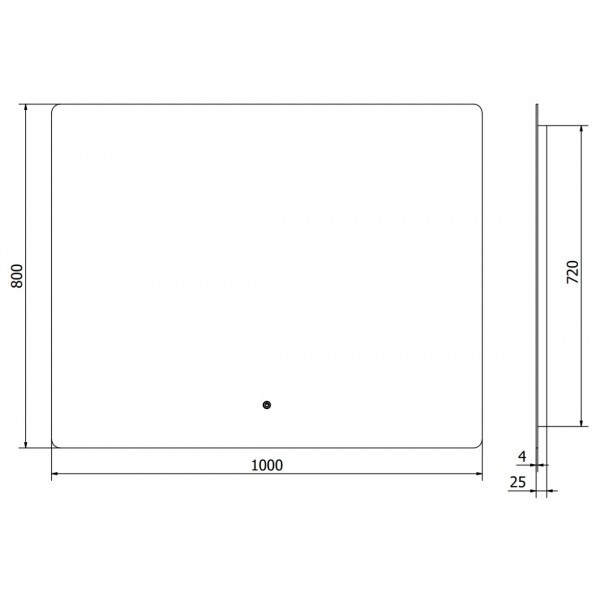 Дзеркало MEXEN SUN 100x80 LED прямокутне
