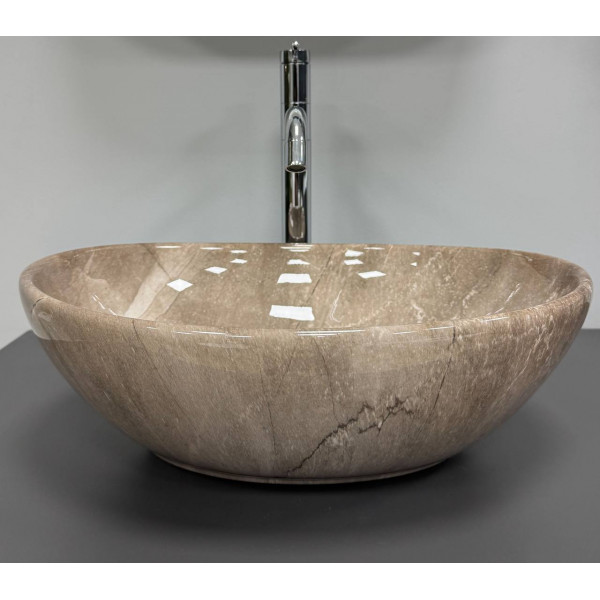 Умывальник (раковина) VBI PARMA DARK BROWN STONE GLOSSY накладной
