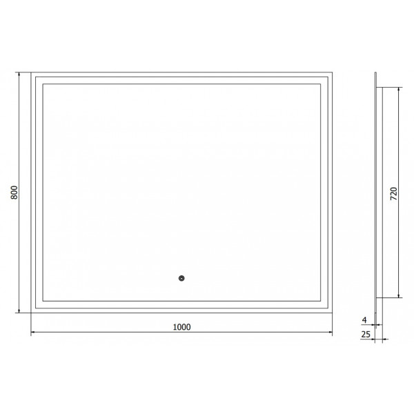 Дзеркало MEXEN MIKO 100x80 LED прямокутне