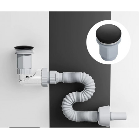 Сифон мебельный VBI с черным клапаном