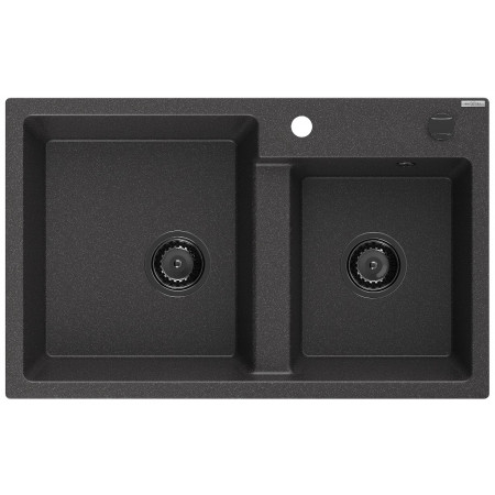 Гранітна кухонна мийка MEXEN TOMAS BLACK GRANITE + сифон BLACK