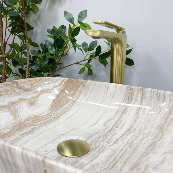 Умывальник (раковина) VBI RAVENNA TRAVERTINE GLOSSY накладной
