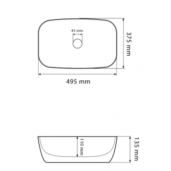 Умывальник (раковина) VBI OLBIA GREY STONE GLOSSY накладной