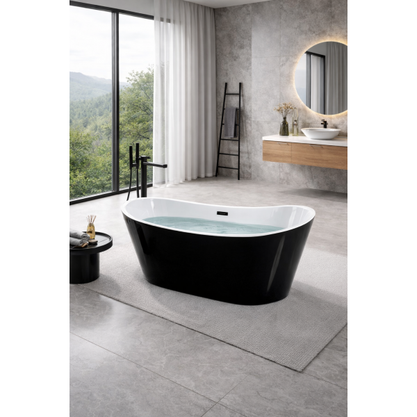 Ванна VBI MARMOLADA BLACK 170 x 75 отдельностоящая