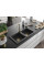 Гранітна кухонна мийка MEXEN MARIO BLACK GRANITE + сифон GOLD