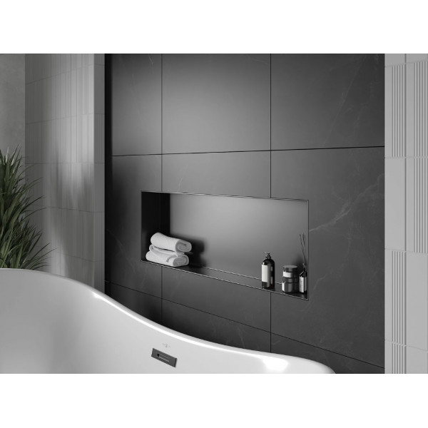 Вбудована полиця MEXEN X-Wall-NR 90 BLACK без обідка