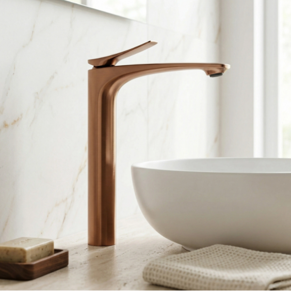 Смеситель для раковины REA VISION BRUSHED COPPER высокий