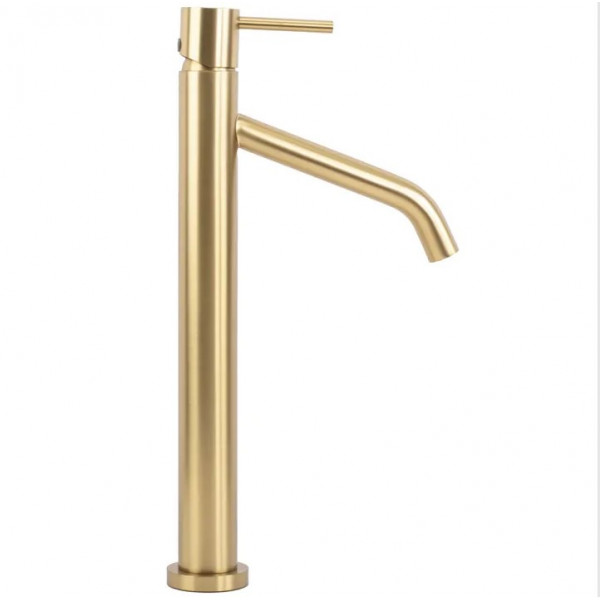Смеситель для раковины (умывальника) REA LEVEL BRUSHED GOLD матовое золото высокий