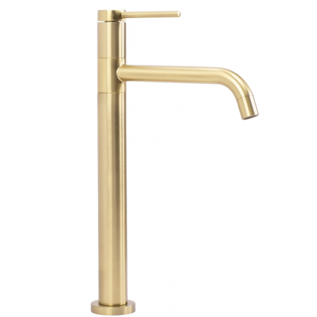 Смеситель для раковины (умывальника) REA LUGANO SLIM BRUSHED GOLD высокий *