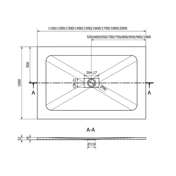 Душовий піддон MEXEN HUGO 200x100 BLACK