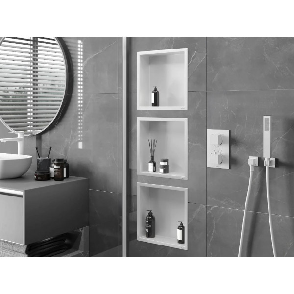 Вбудована полиця MEXEN X-Wall-R 30 WHITE з обідком