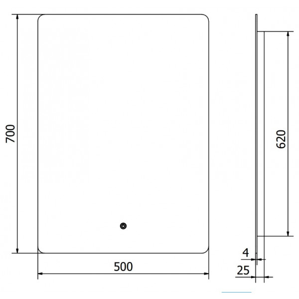 Дзеркало MEXEN SUN 50x70 LED прямокутне