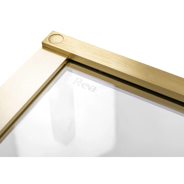 Душевая дверь REA HUGO 110 BRUSHED GOLD распашная