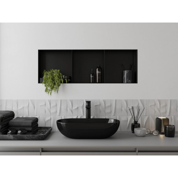 Вбудована полиця MEXEN X-Wall-NR 90 BLACK без обідка