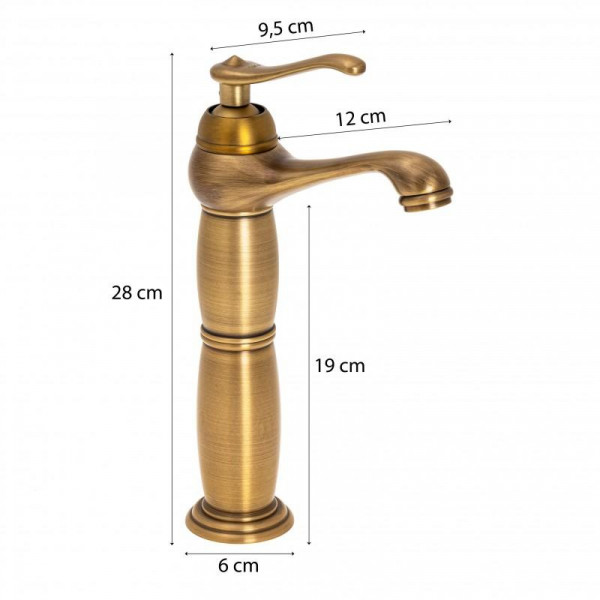 Змішувач для раковини (умивальника) YOKA MARENA BRUSHED GOLD високий *