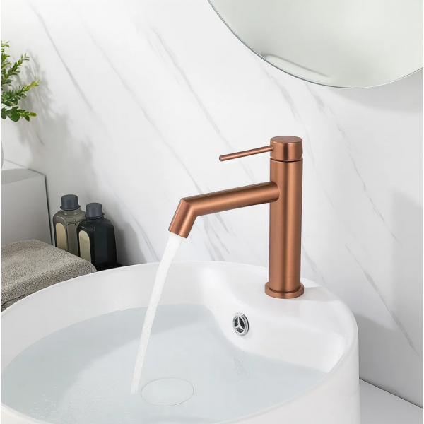 Смеситель для раковины (умывальника) REA FOSS BRUSHED COPPER низкий