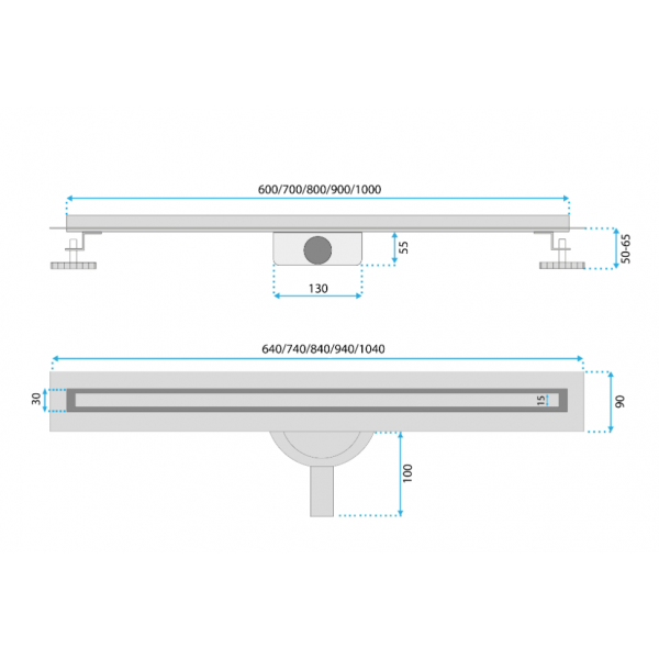 Трап для душа REA NEOX 50 SLIM PRO сталь