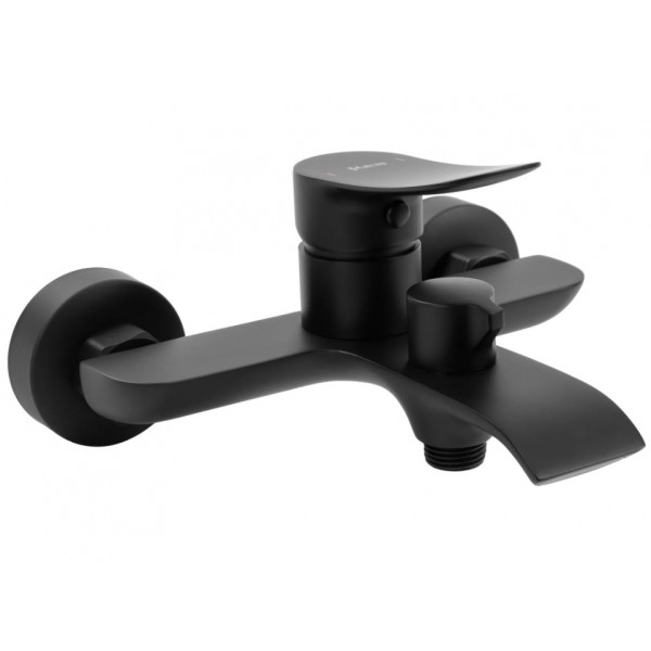 Смеситель для ванны и душа REA DART BLACK черный настенный с изливом