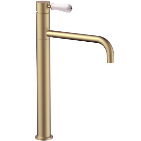 Смеситель для раковины (умывальника) REA SERRA BRUSHED GOLD высокий