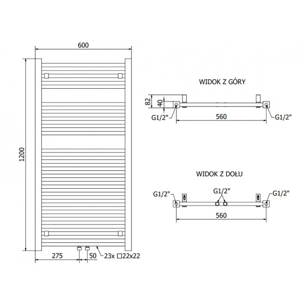 Сушка для рушників MEXEN PLUTON 120х60 WHITE 900W електрична
