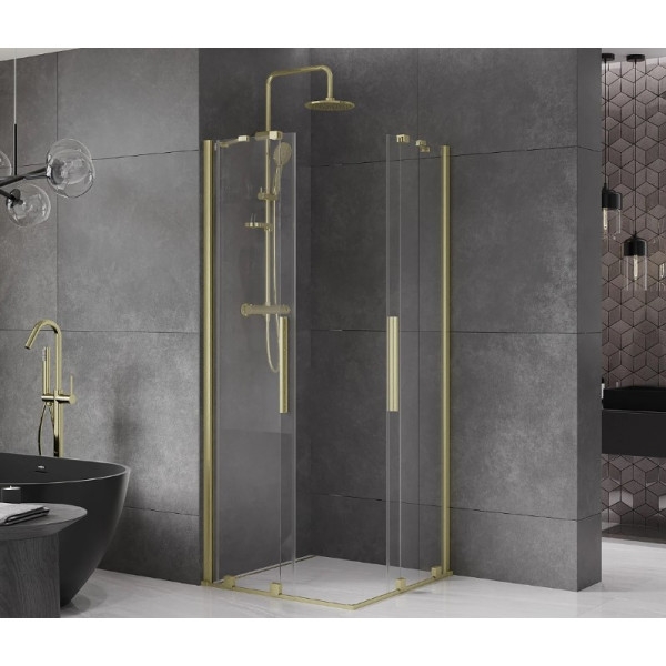 Душова кабіна MEXEN VELAR DUO 80х80 BRUSHED GOLD