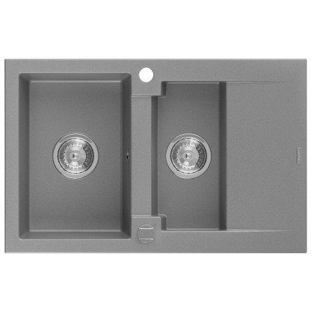 Гранітна кухонна мийка MEXEN GASPAR GREY + сифон CHROME