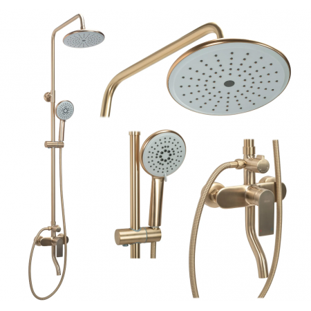 Душевой гарнитур REA VERSO BRUSHED GOLD матовое золото с изливом