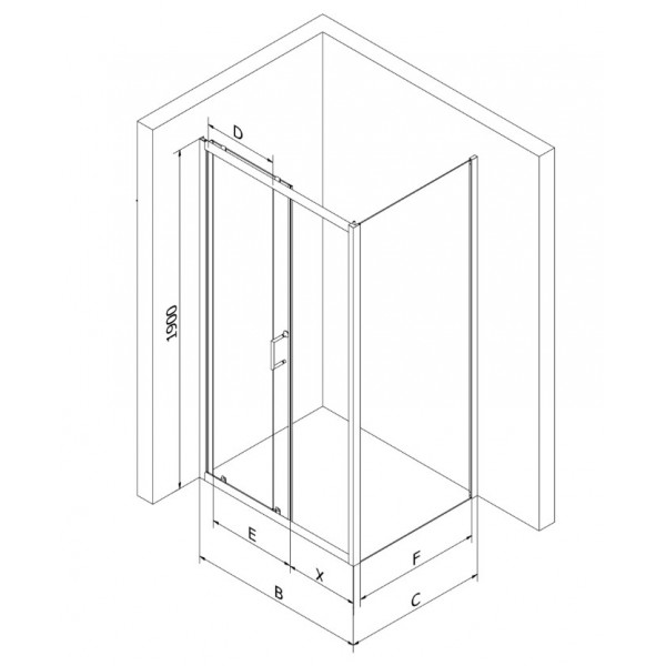 Душова кабіна MEXEN APIA 90x70 CHROME