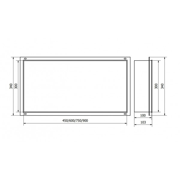 Вбудована полиця MEXEN X-Wall-NR 90 WHITE без обідка
