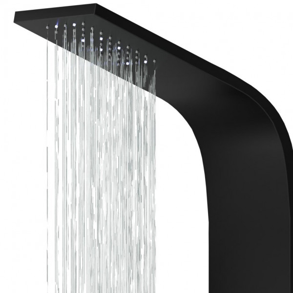 Душова панель CORSAN ALTO BLACK LED з виливом та термостатом