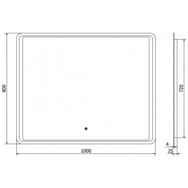 Дзеркало MEXEN ZUSA 100x80 LED прямокутне