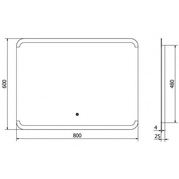 Дзеркало MEXEN NIDA 80x60 LED прямокутне
