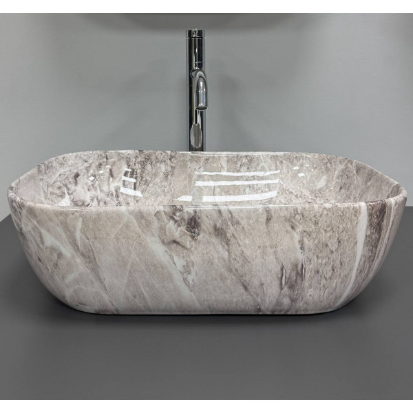 Умывальник (раковина) VBI RAVENNA STONE GLOSSY накладной