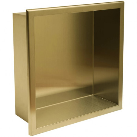 Встраиваемая полка REA 30X30 BRUSHED GOLD с ободком
