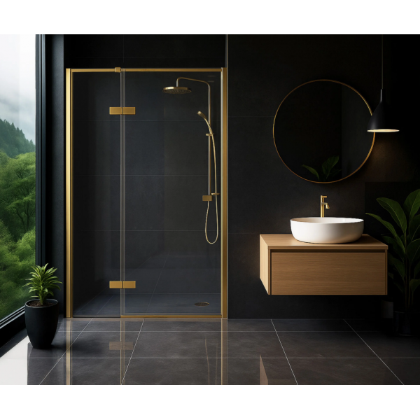 Душевая дверь REA ATLAS 90 L BRUSHED GOLD