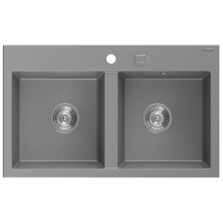 Гранітна кухонна мийка MEXEN HEKTOR GREY + сифон CHROME