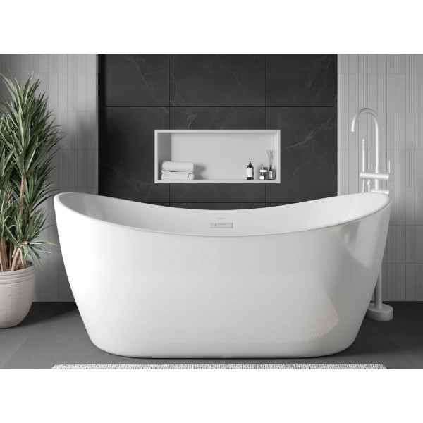 Вбудована полиця MEXEN X-Wall-R 75 WHITE з обідком