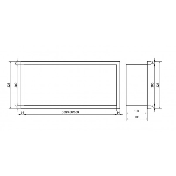 Вбудована полиця MEXEN X-Wall-R 30x20 GOLD з обідком