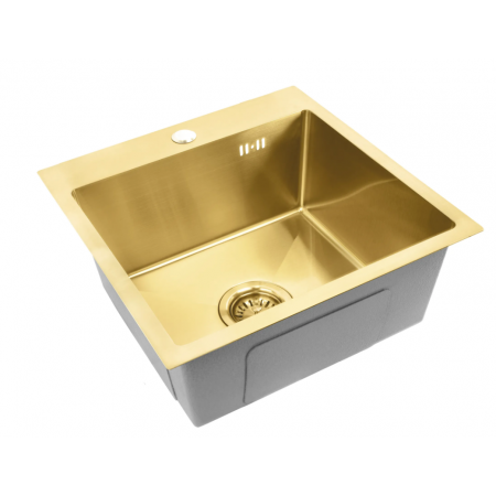 Стальная кухонная мойка REA LEO 40 BRUSHED GOLD