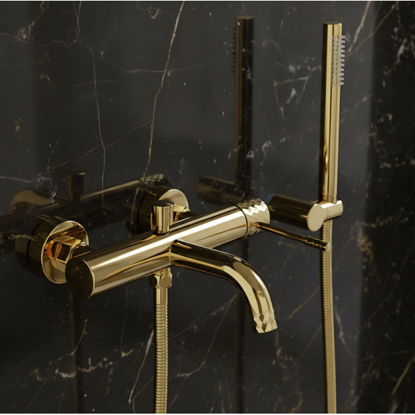 Смеситель для ванны REA LUNGO DIAMOND GOLD с изливом