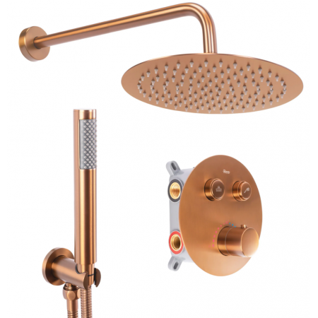 Душевая система REA LUNGO BRUSHED COPPER c термостатом + BOX скрытого монтажа
