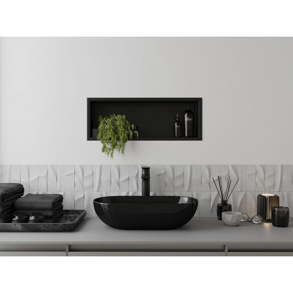 Вбудована полиця MEXEN X-Wall-R 60x20 BLACK з обідком