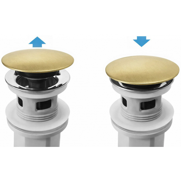 Мебельный сифон REA FLOW + CLICK-CLACK BRUSHED GOLD универсальный