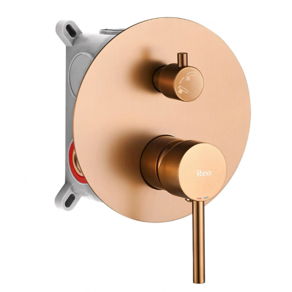 Смеситель для ванны REA LUNGO BRUSHED COPPER + BOX скрытого монтажа